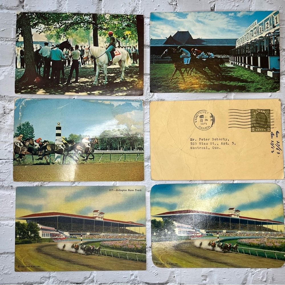 Vintage Horse Racing Postcards Collection